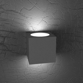 Cube en métal blanc à double émission lumineuse LED, deux lumières.