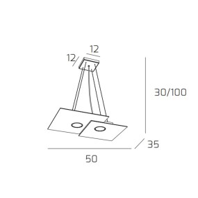 Lustre moderne Top Light PLAQUE 1129 S2 R +1 Gx53 LED