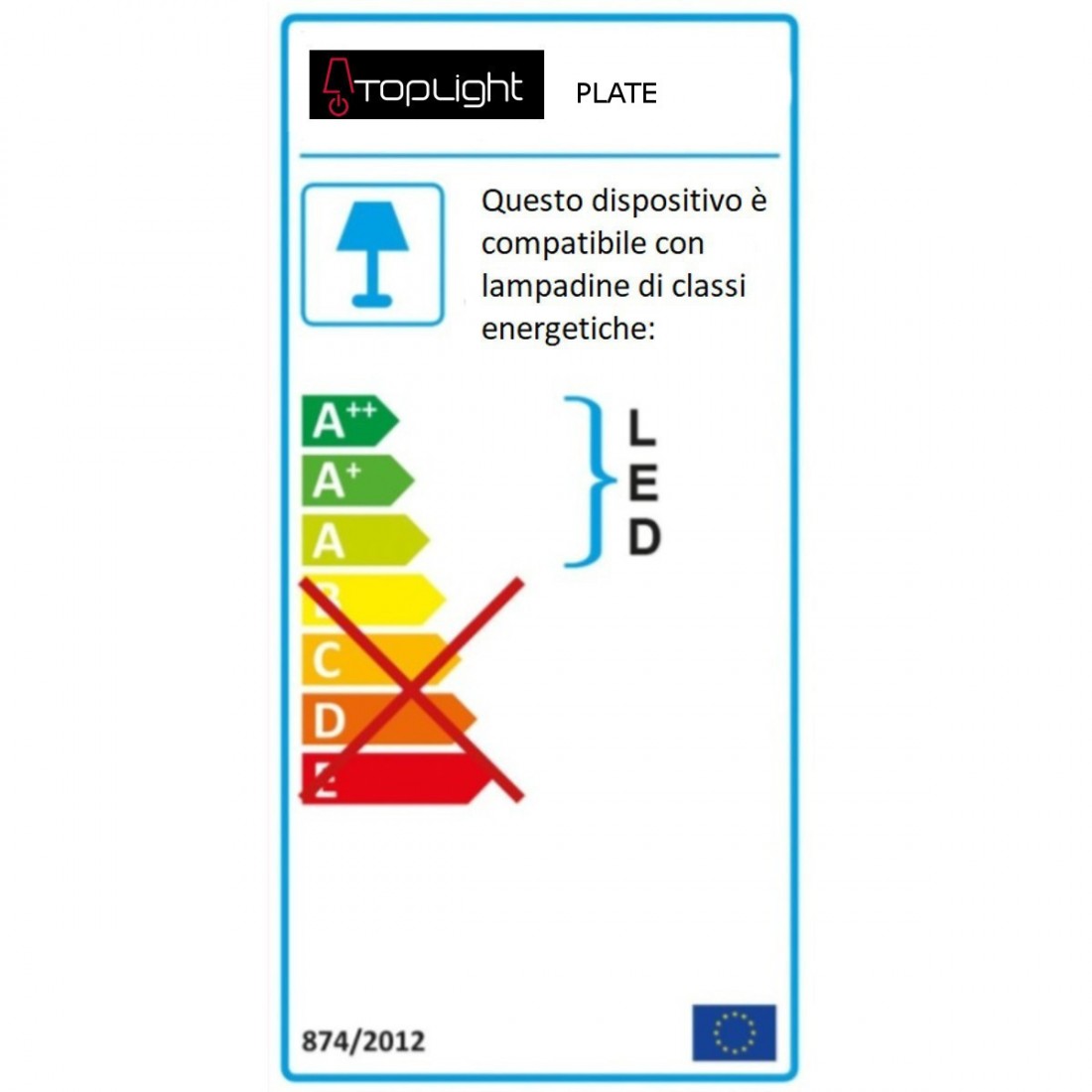 Lampadario PLATE 1129 S5 Top Light