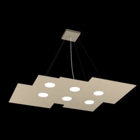 Lustre led rectangulaire en métal blanc, 8 lumières sans conducteur.