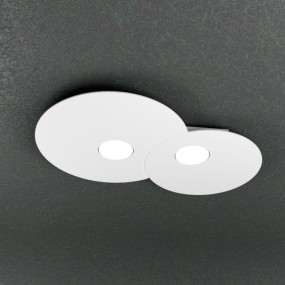 Cloud Deckenleuchte aus weißem Metall mit LED, 2 Lichter, flach.