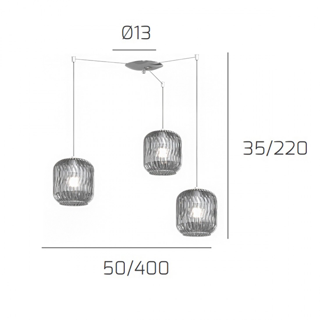 Moderner Kronleuchter Top Light TENDER 1181 CR S3 S FU E27 LED