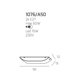 Applique moderno Top Light LINEAR 1076 A50 E27 LED