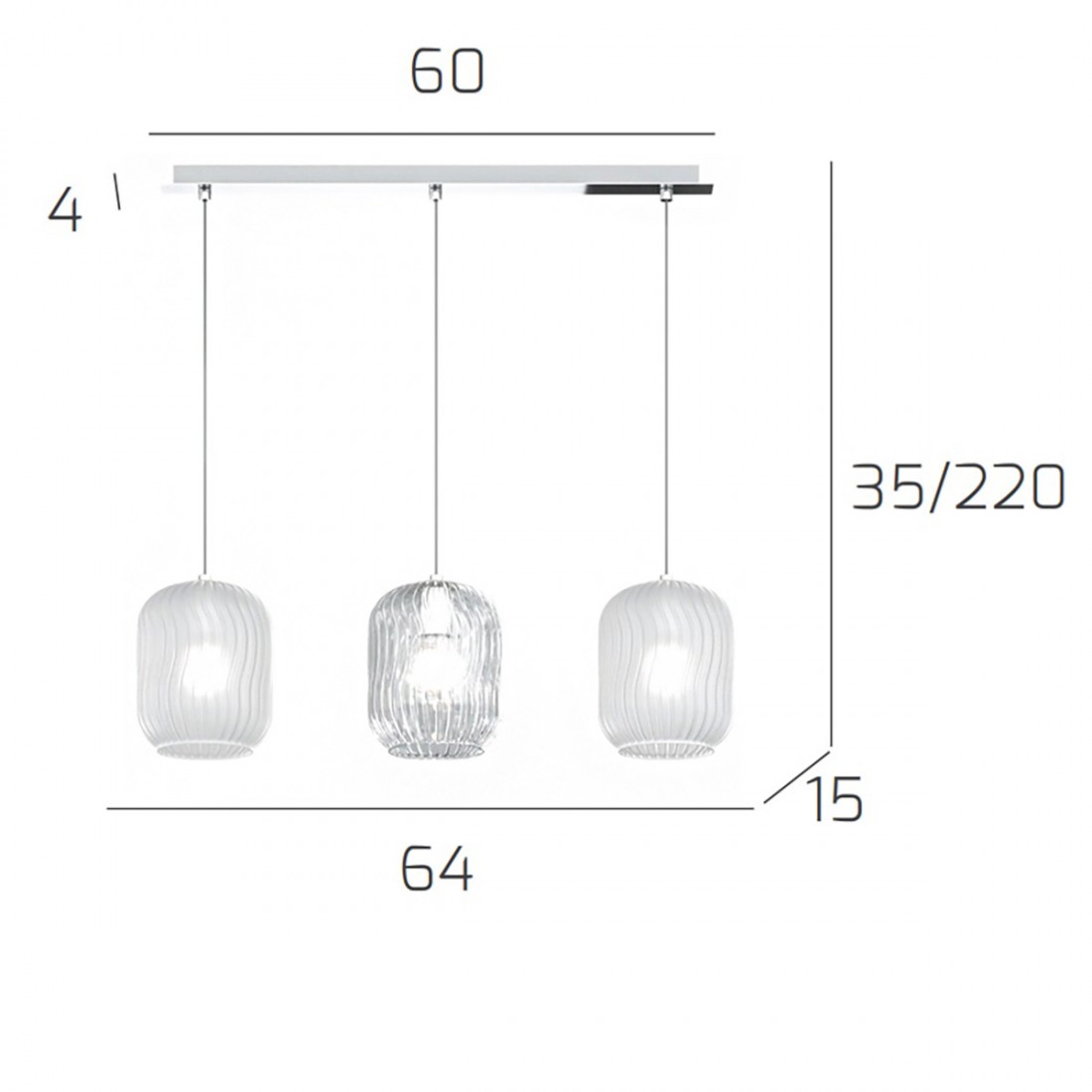 Top Light TENDER 1181 CR S3 R BT E27 LED araña moderna