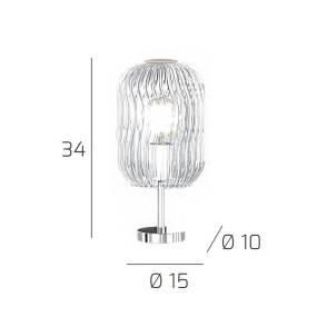 Lampe de table moderne Top Light TENDER 1181 CR P TR E27 LED