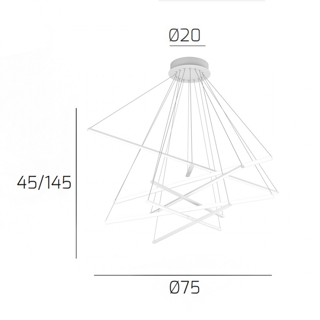 Lustre moderne Top Light DNA 1182 S80 LED en aluminium