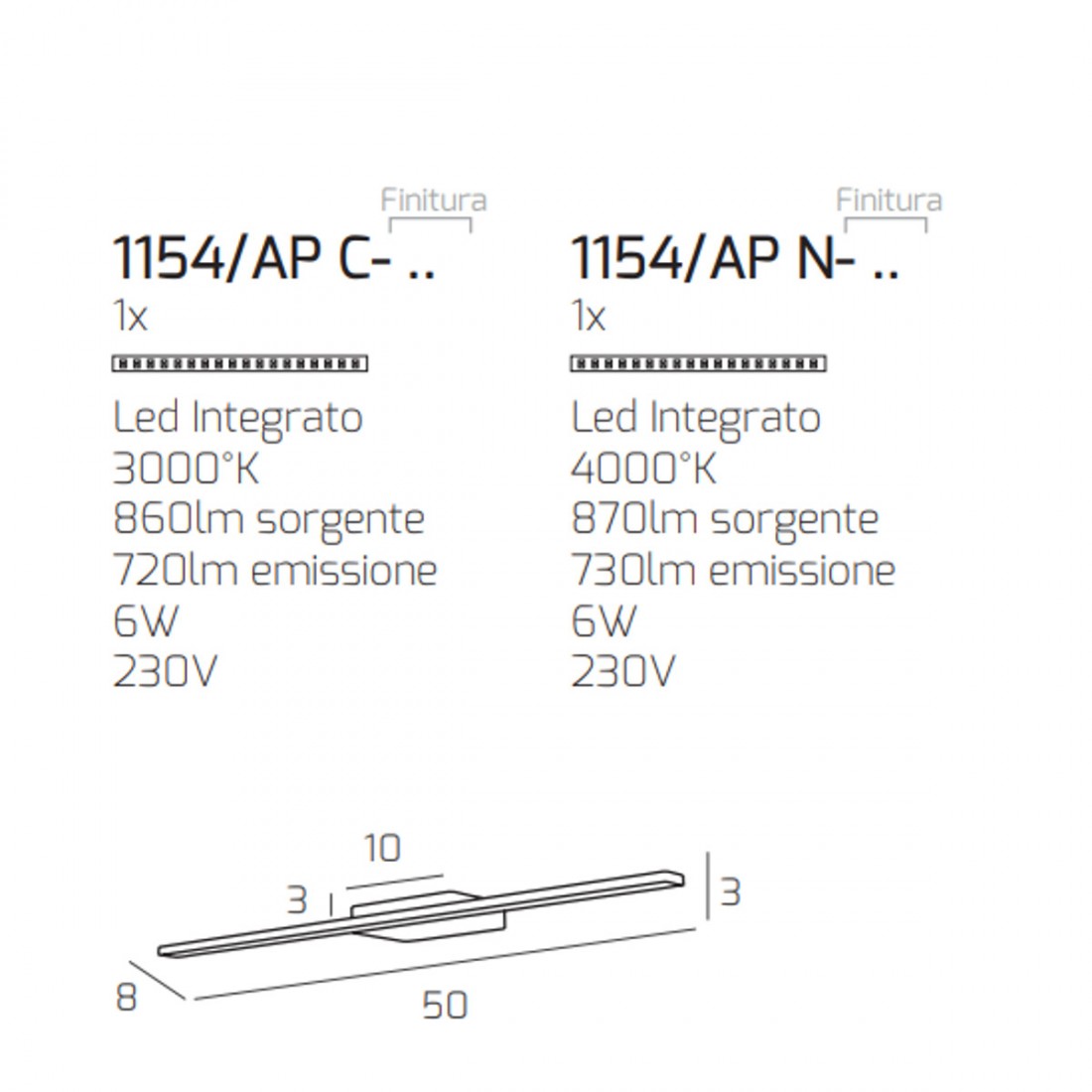 Applique LINE 1154 AP Top Light