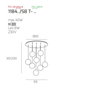 Moderne Deckenleuchte Top Light ECLIPSE 1184BI S8 T FU G9 LED