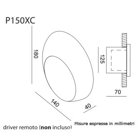 Applique murale encastrable LED Toscot SQUARE OVAL P150 40°