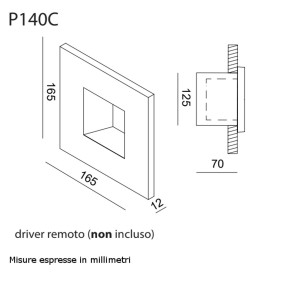 Toscot SQUARE P140 40° LED-Wandeinbauleuchte