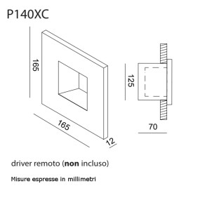 Toscot SQUARE P140 40° LED-Wandeinbauleuchte