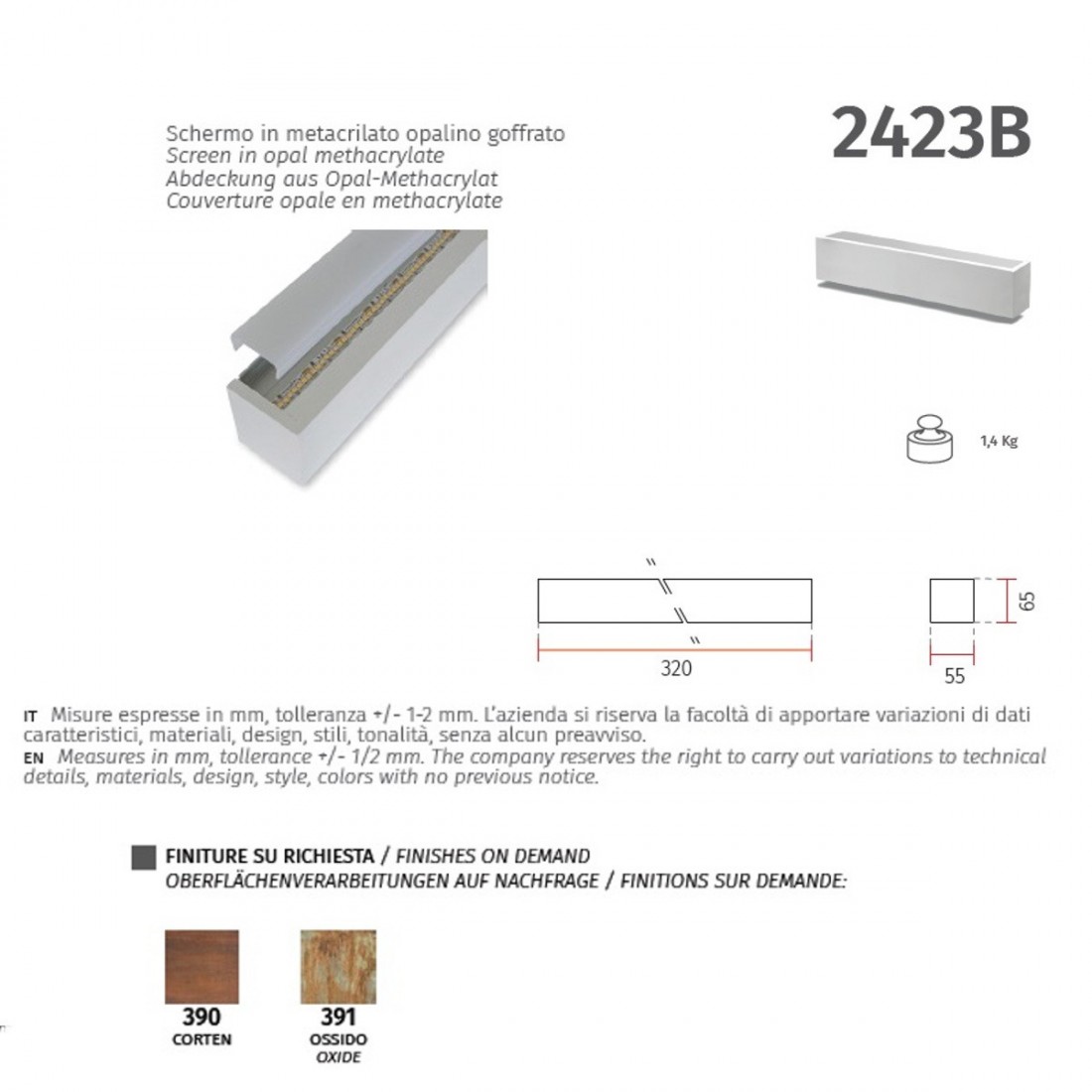 Notfallset Gips-Wandleuchte Belfiore 9010 BAIZE 2423B.3045 LED