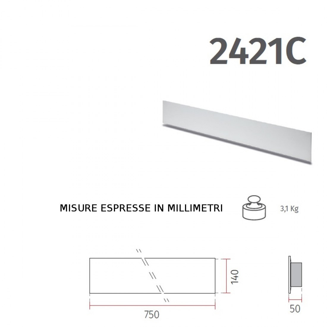 Applique gesso kit emergenza 9010 ISA 2421C+099.142 LED