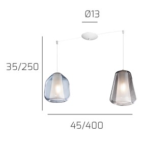 Lampadario moderno Top Light DOUBLE SKIN 1176BI S2 S BG MC