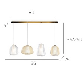 Lustre classique Top Light DOUBLE PEAU 1176OS S4 R ABG TA