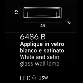 Applique moderno Perenz OVERLAP 6486 B LC LED, in vetro satinato