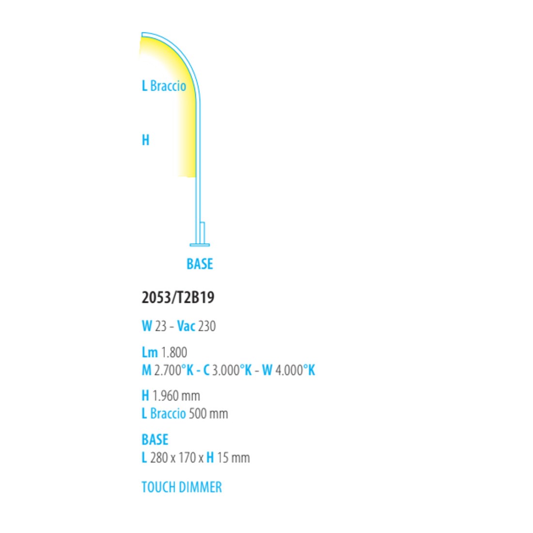 Moderne Stehleuchte Fratelli Braga TRACCIA 2053 T2 B19 C 10 LED