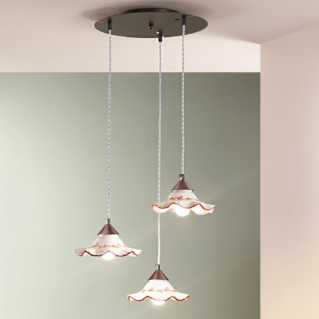 Lampadario ceramica Due P illuminazione HOPE S3