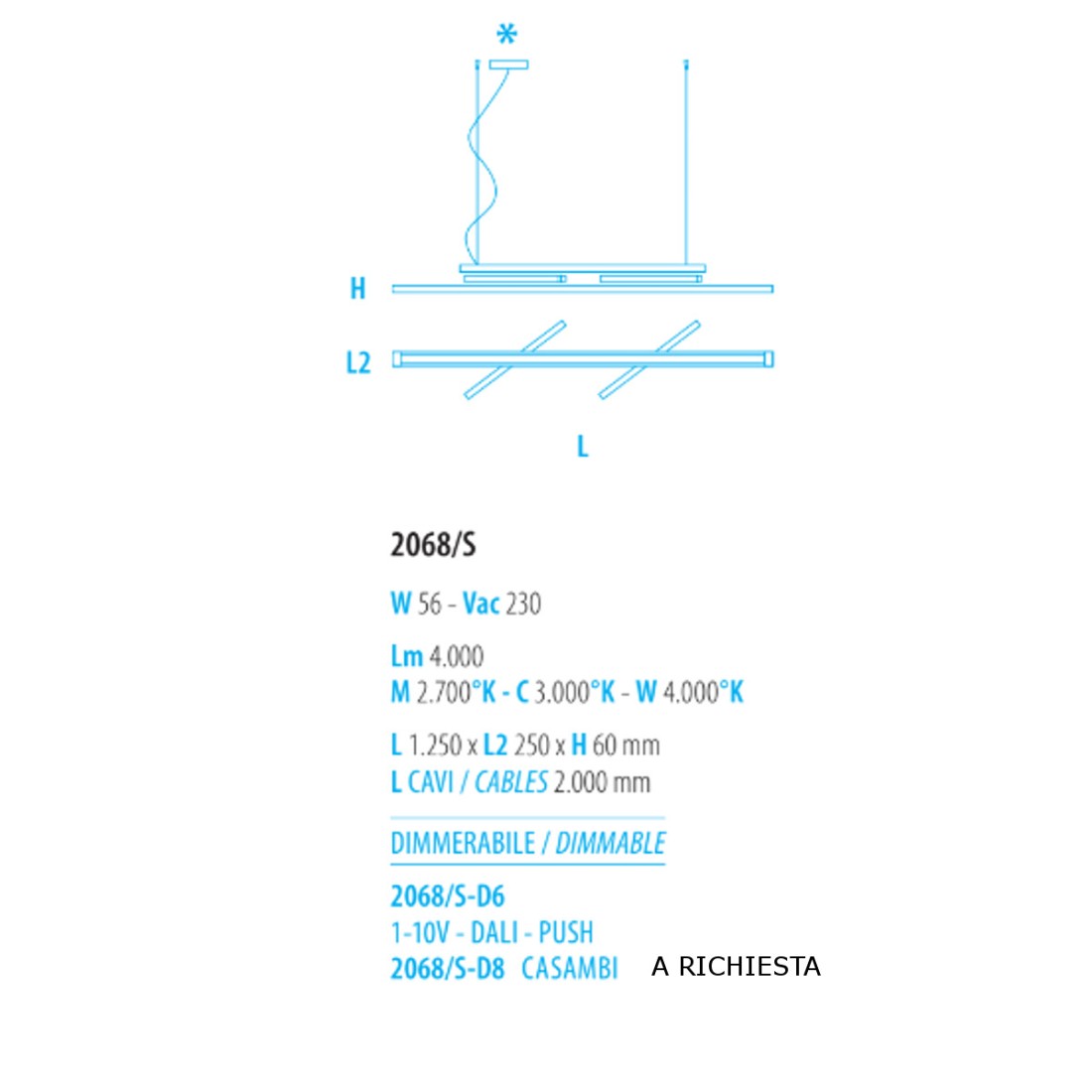 Sospensione DIGIT 2068 S D6 Fratelli Braga