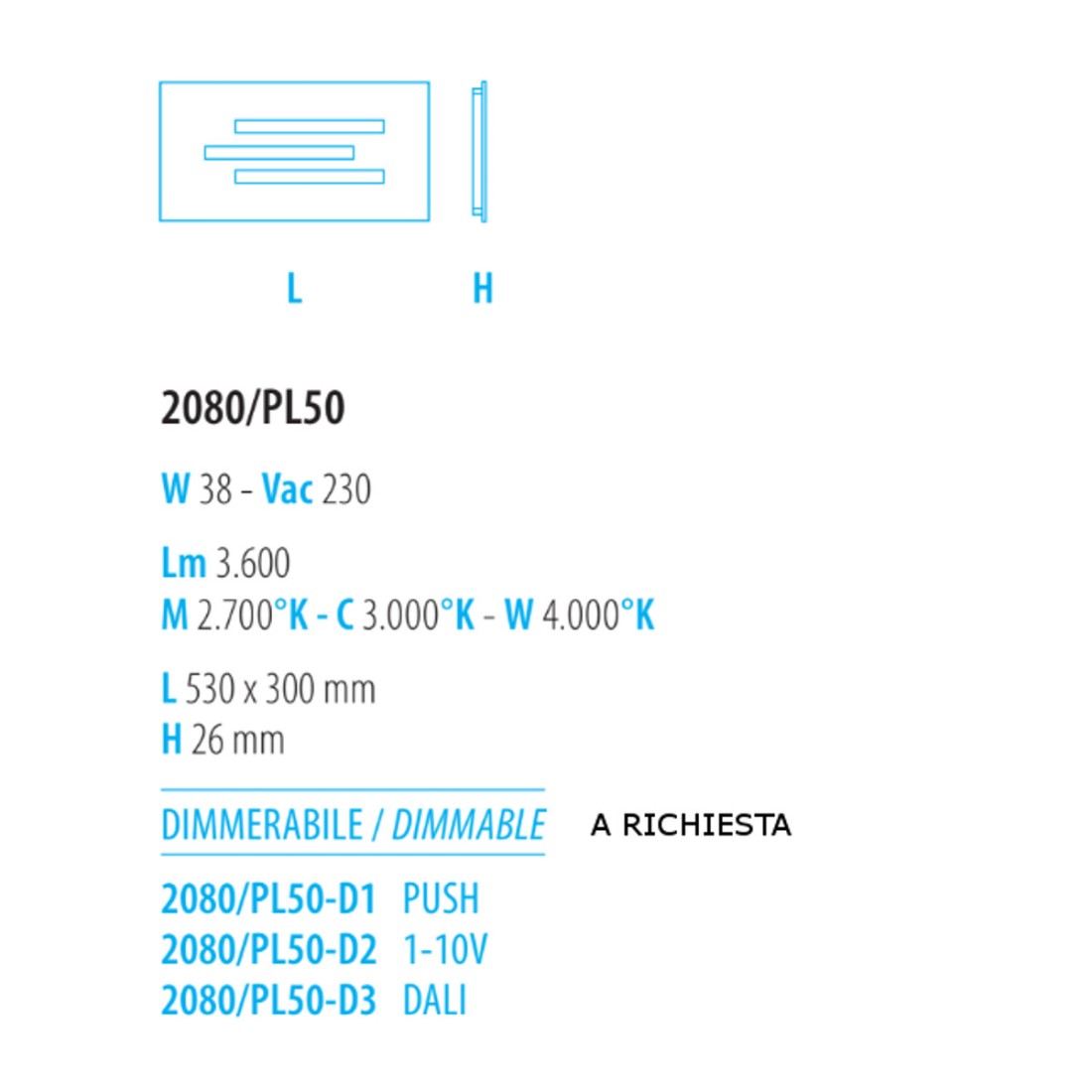 Plafoniera GAMMA 2080 PL50 Fratelli Braga