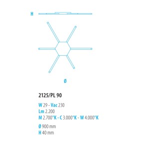 Hochmoderne Deckenleuchte in Weiß mit LED-Modul ohne Treiber.