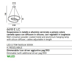 Perenz classique Perenz RITMO 6618 E LC LED, suspension