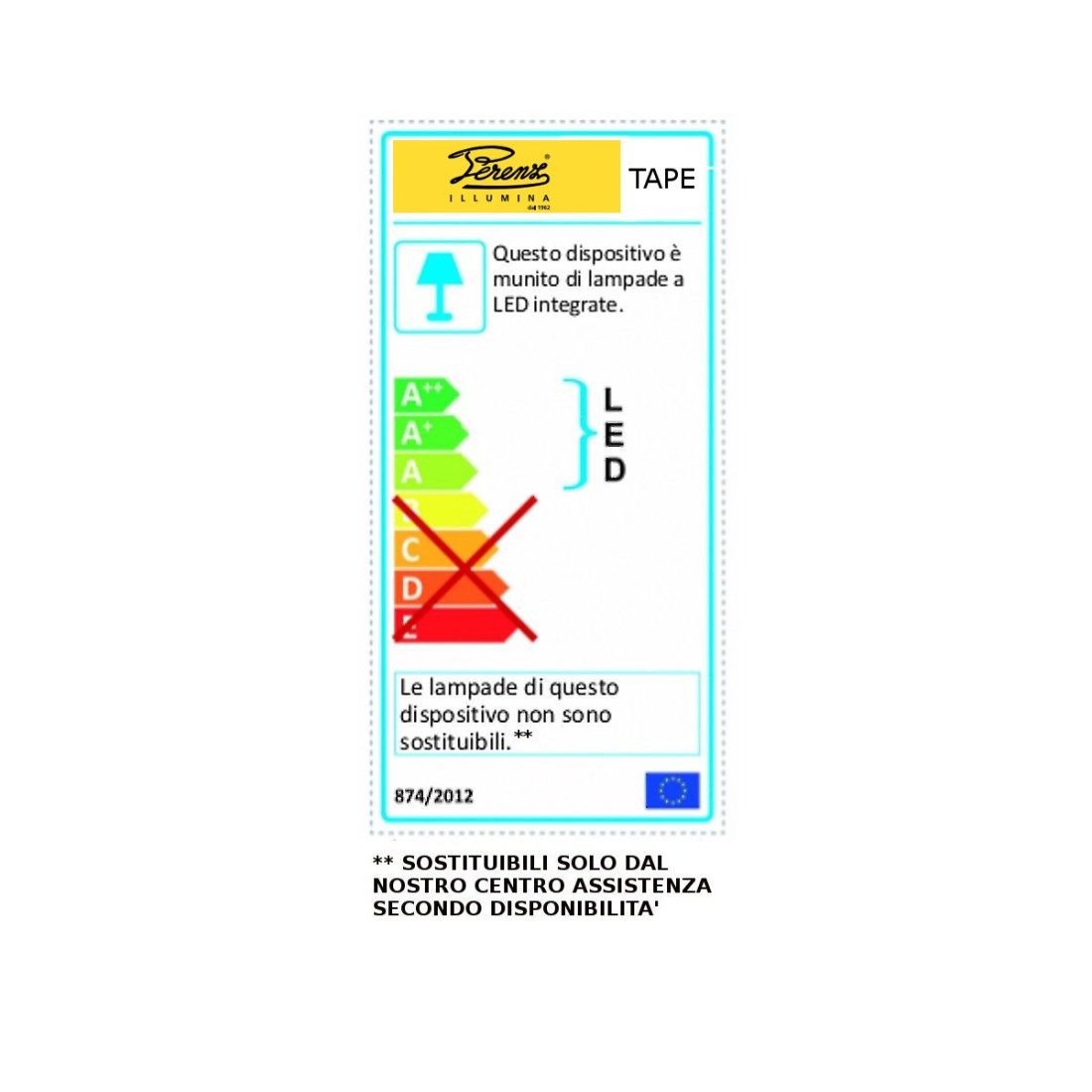 Piantana moderna Perenz TAPE 6972 B CT LED dimmerabile