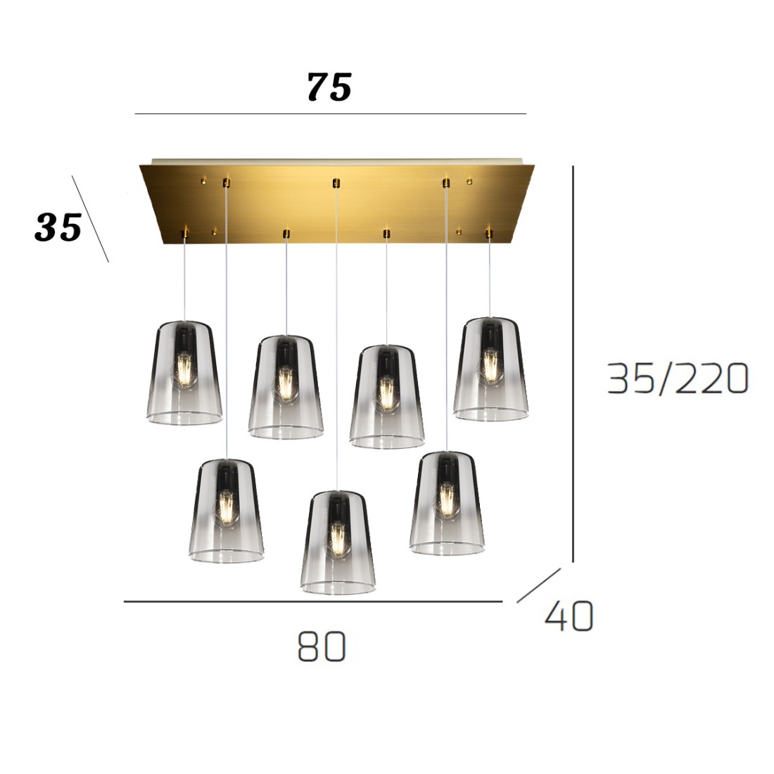 Klassischer Kronleuchter Top Light SHADED 1164OS S7 R CR E27 LED-Farbglas-Deckenleuchte