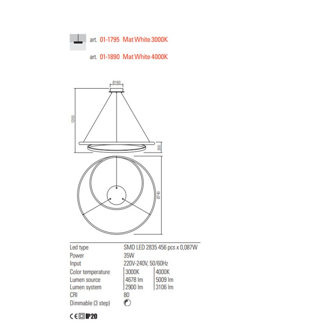 Redo group TORSION 01 1795 01 1890 Lámpara LED moderna