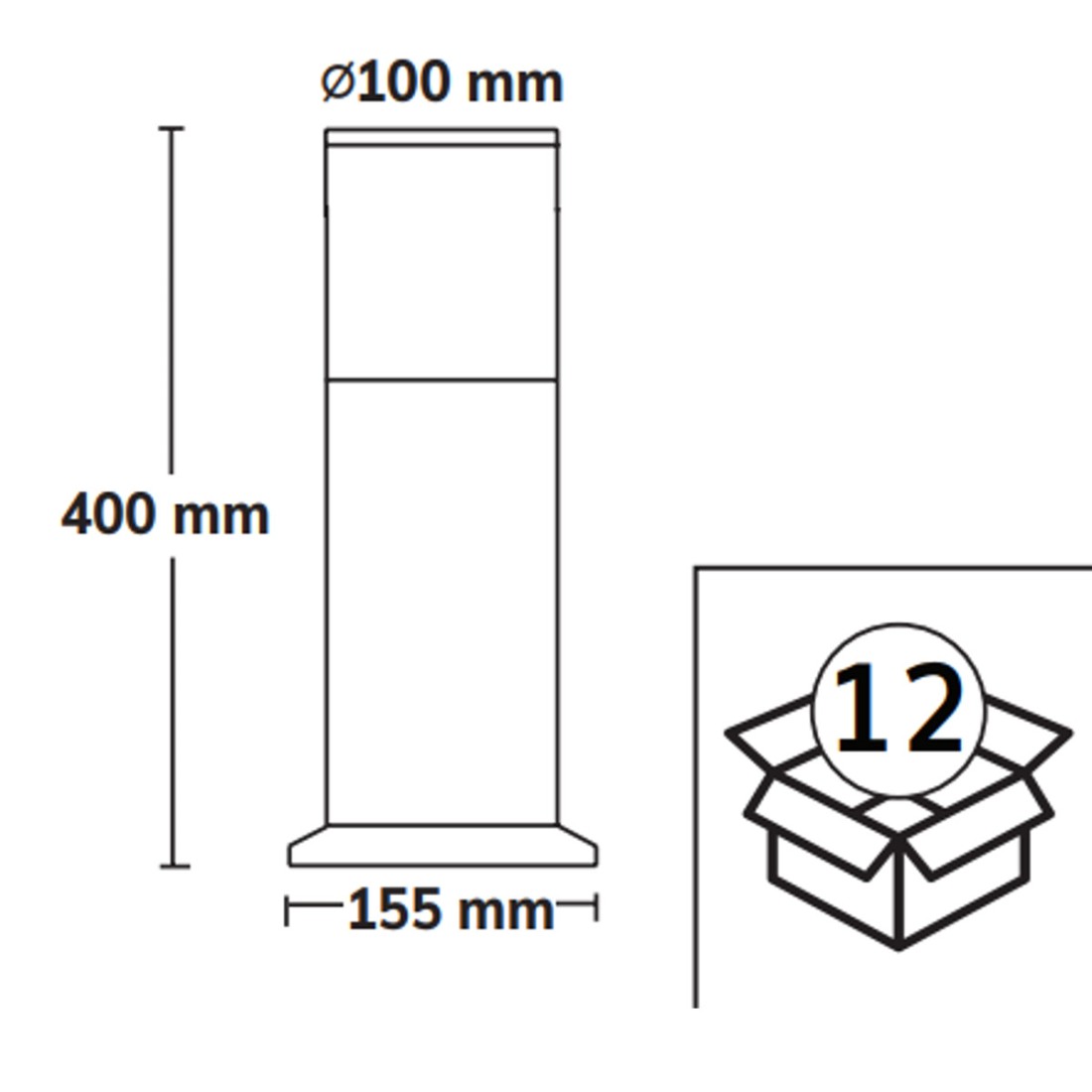 Poste de luz moderno Darklight AMELIA 400 E27 LED lámpara de pie