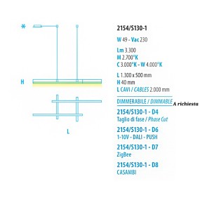 Lustre led à émission unique Fratelli Braga NETS 2155 S145 1