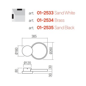 Redo Group CRONOS 2533 2534 2535 applique murale led dimmable