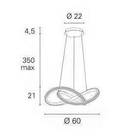 Pan International INFINITY 60 GRF17112 lustre à led classique