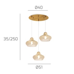 Top Light Kronleuchter aus farbigem Glas DRESS 1191 OS S3 TP AM