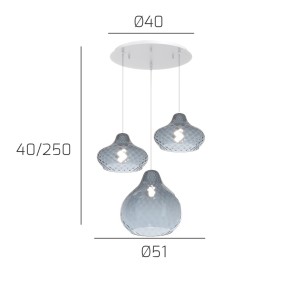 Lampadario vetro colorato Top Light DRESS 1191 BI S3 TMIX ZA