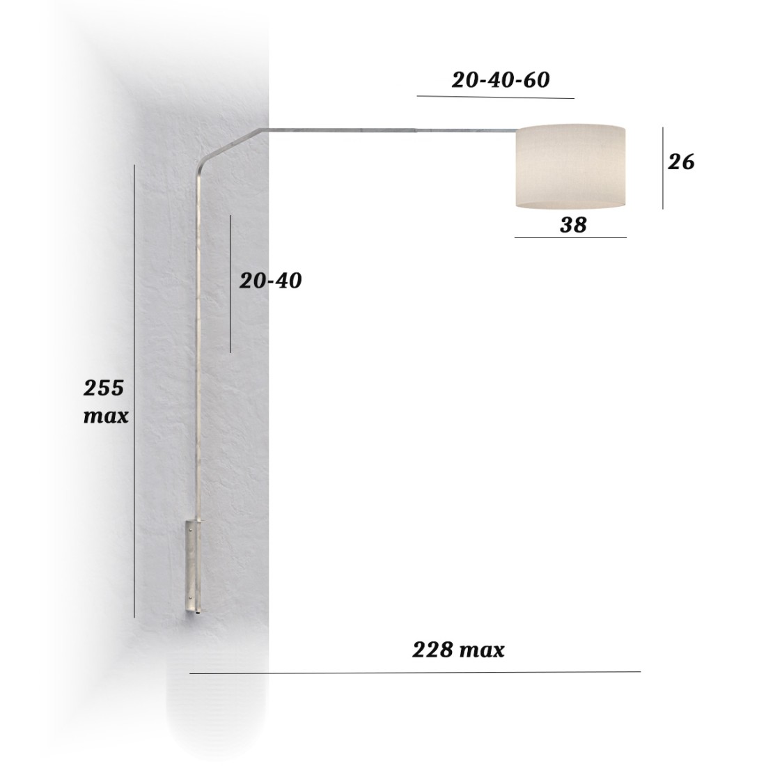 Moderne Bogenwand-Stehleuchte Top Light SLOPE 1188 B7