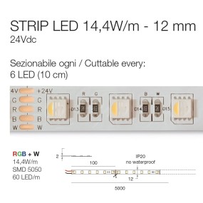 LED-Streifen Gea Led GST061R 72W RGB+4000°K IP20