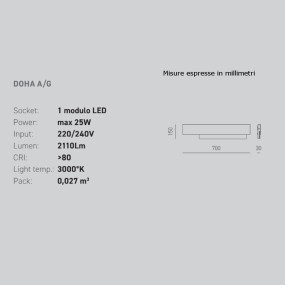 Gea Luce DOHA AG LED Stahlwandleuchte