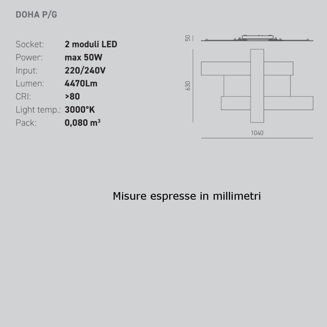 Gea Luce DOHA PG LED Stahl Deckenleuchte