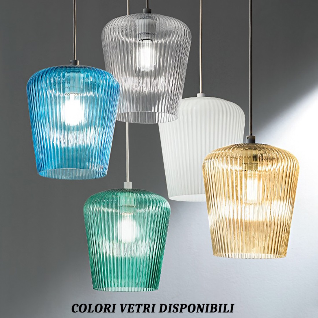 Gea Luce NUMA suspension en verre transparent