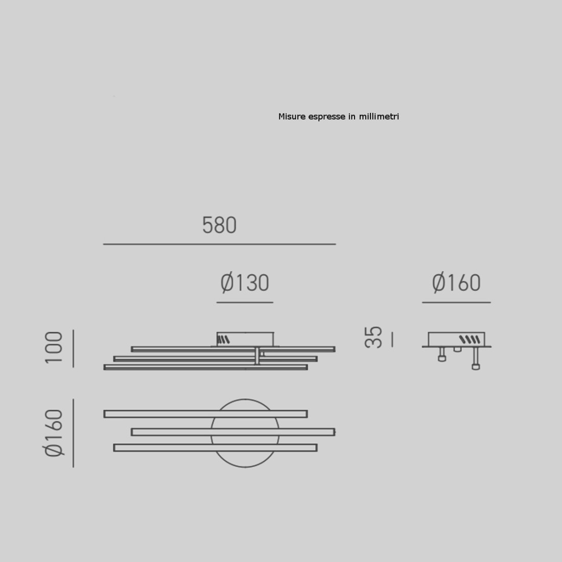 Applique moderno Gea Luce TULLIA P3 30W LED 4000°K