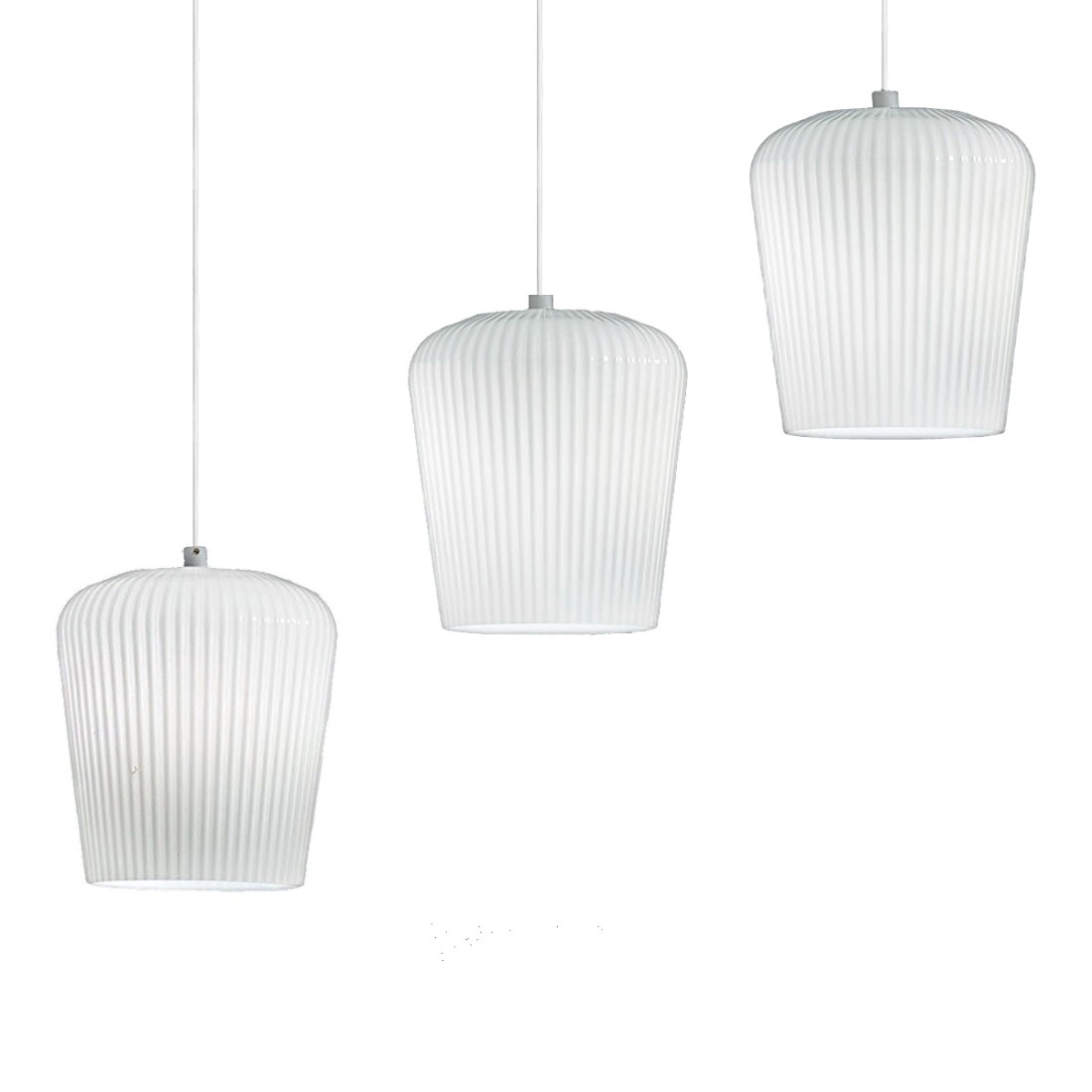 Sospensione vetro bianco Gea Luce NUMA BR3