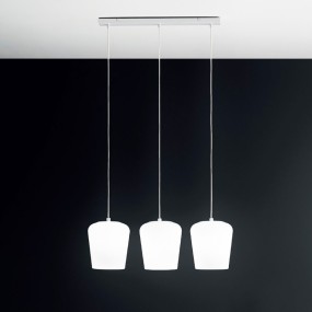 Sospensione vetro bianco Gea Luce NUMA BR3