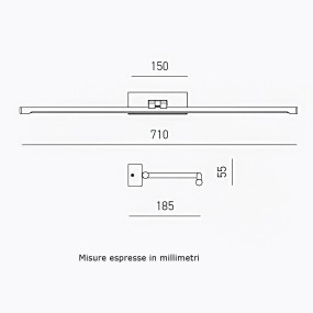 Gea Luce MAGIS N aplique LED con espejo cuadrado