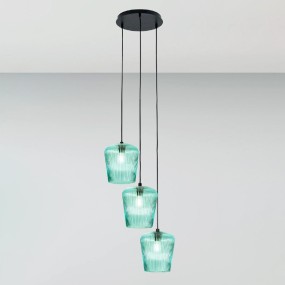 Lampe à suspension Gea Luce NUMA BT3 en verre vert