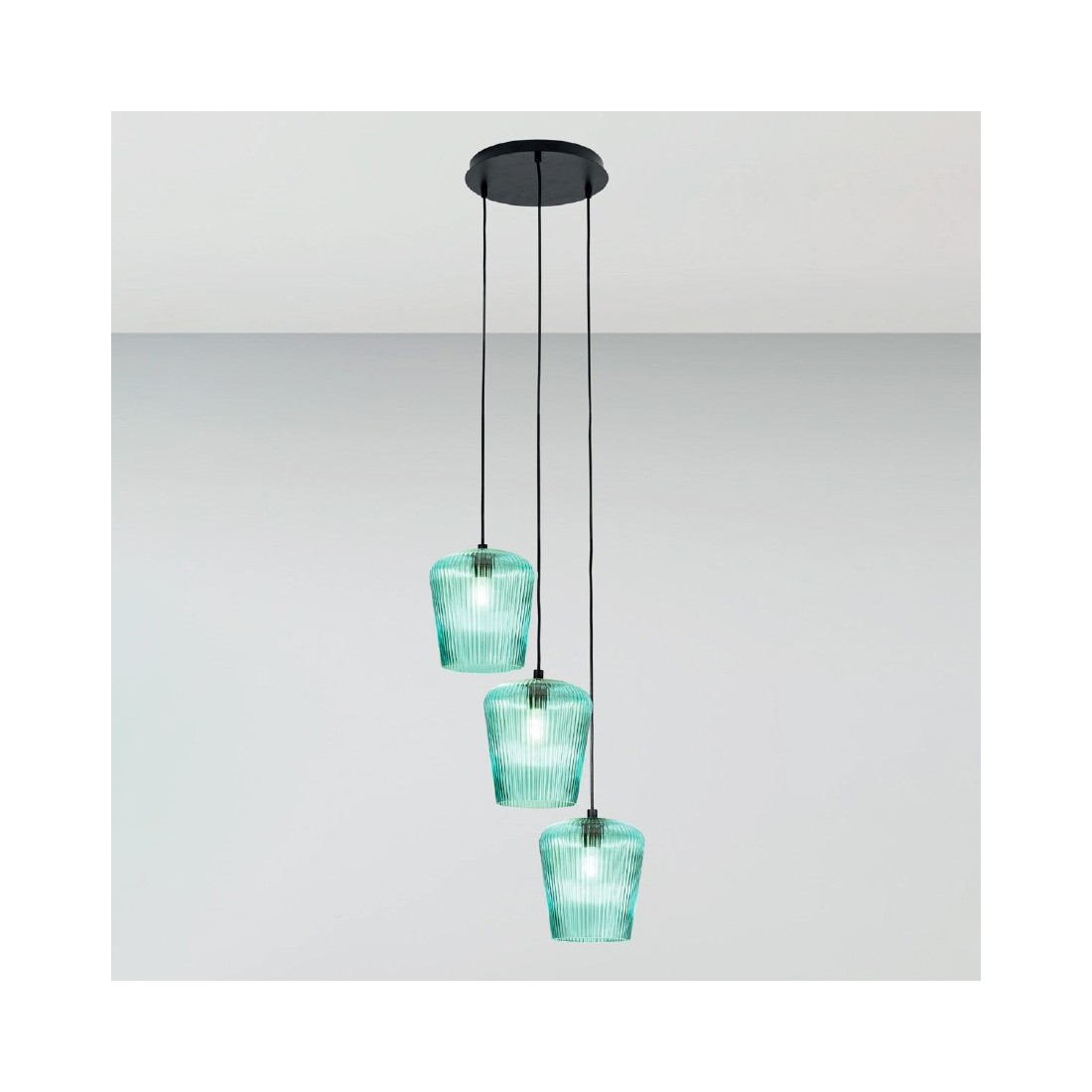 Lampe à suspension Gea Luce NUMA BT3 en verre vert