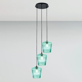 Lampe à suspension Gea Luce NUMA BT3 en verre vert