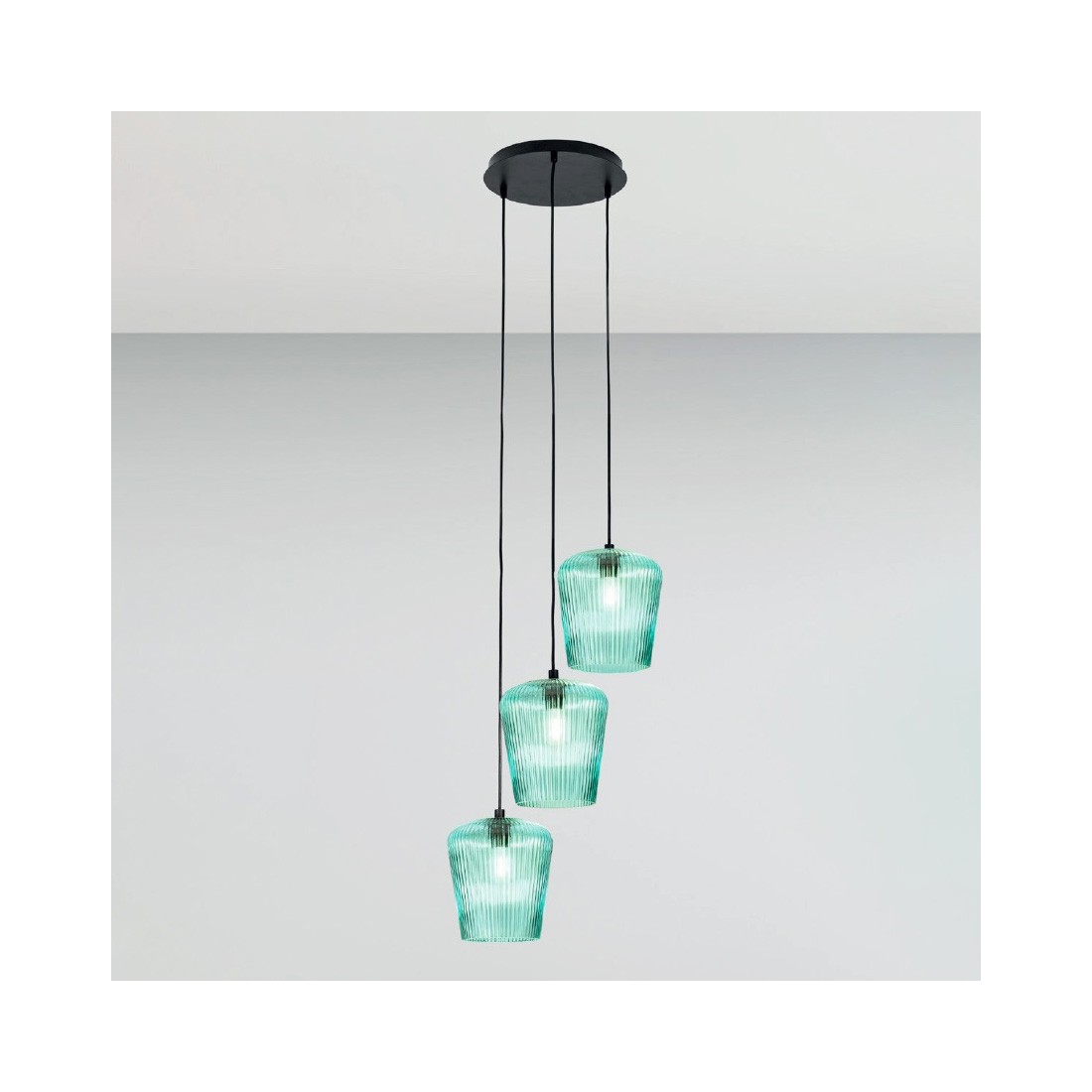 Lampe à suspension Gea Luce NUMA BT3 en verre vert