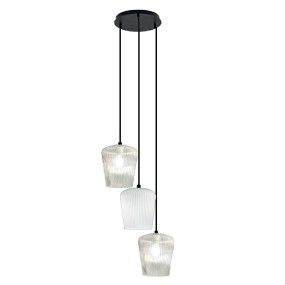 Lampe à suspension Gea Luce NUMA BT3 en verre blanc transparent