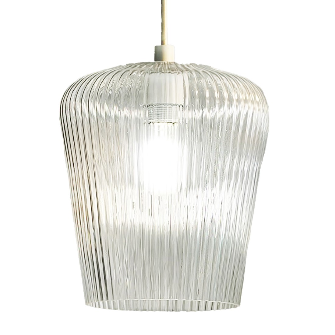 Lampe à suspension Gea Luce NUMA BT3 en verre blanc transparent